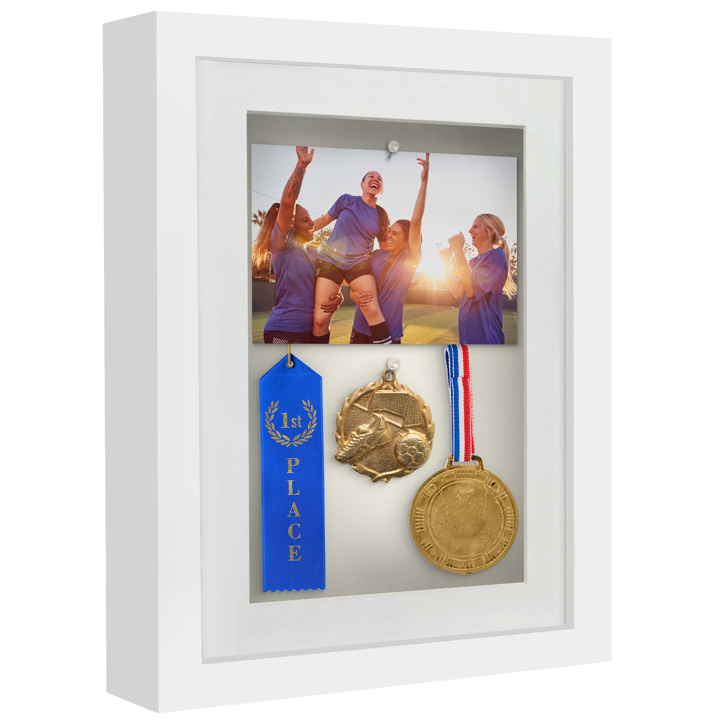 Shadow Box Frame with Mat and Soft Linen Back - Small Shadow Box Frame with Engineered Wood