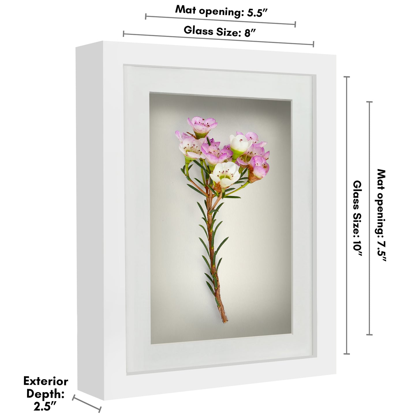 Shadow Box Frame with Mat and Soft Linen Back - Small Shadow Box Frame with Engineered Wood