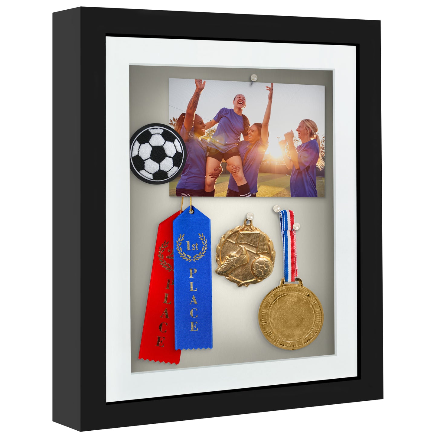 Shadow Box Frame with Mat and Soft Linen Back - Small Shadow Box Frame with Engineered Wood