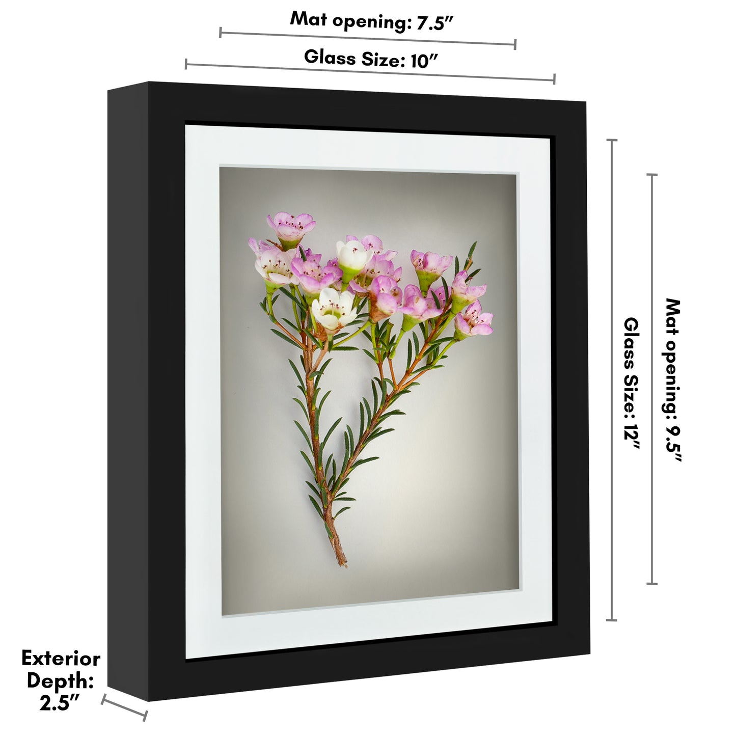 Shadow Box Frame with Mat and Soft Linen Back - Small Shadow Box Frame with Engineered Wood