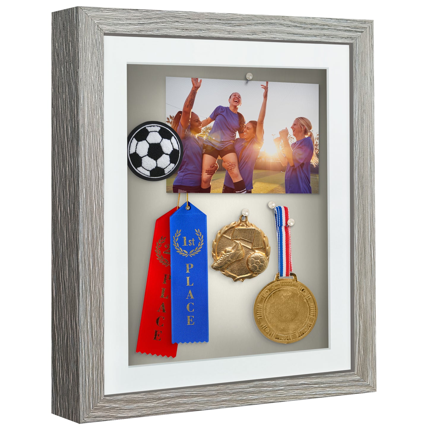 Shadow Box Frame with Mat and Soft Linen Back - Small Shadow Box Frame with Engineered Wood