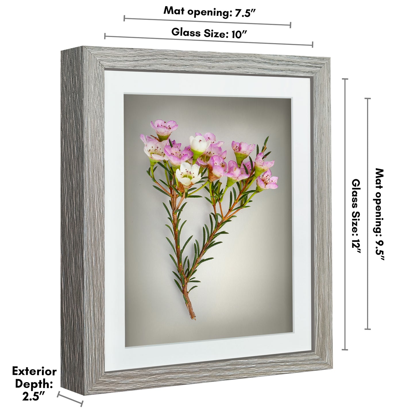 Shadow Box Frame with Mat and Soft Linen Back - Small Shadow Box Frame with Engineered Wood