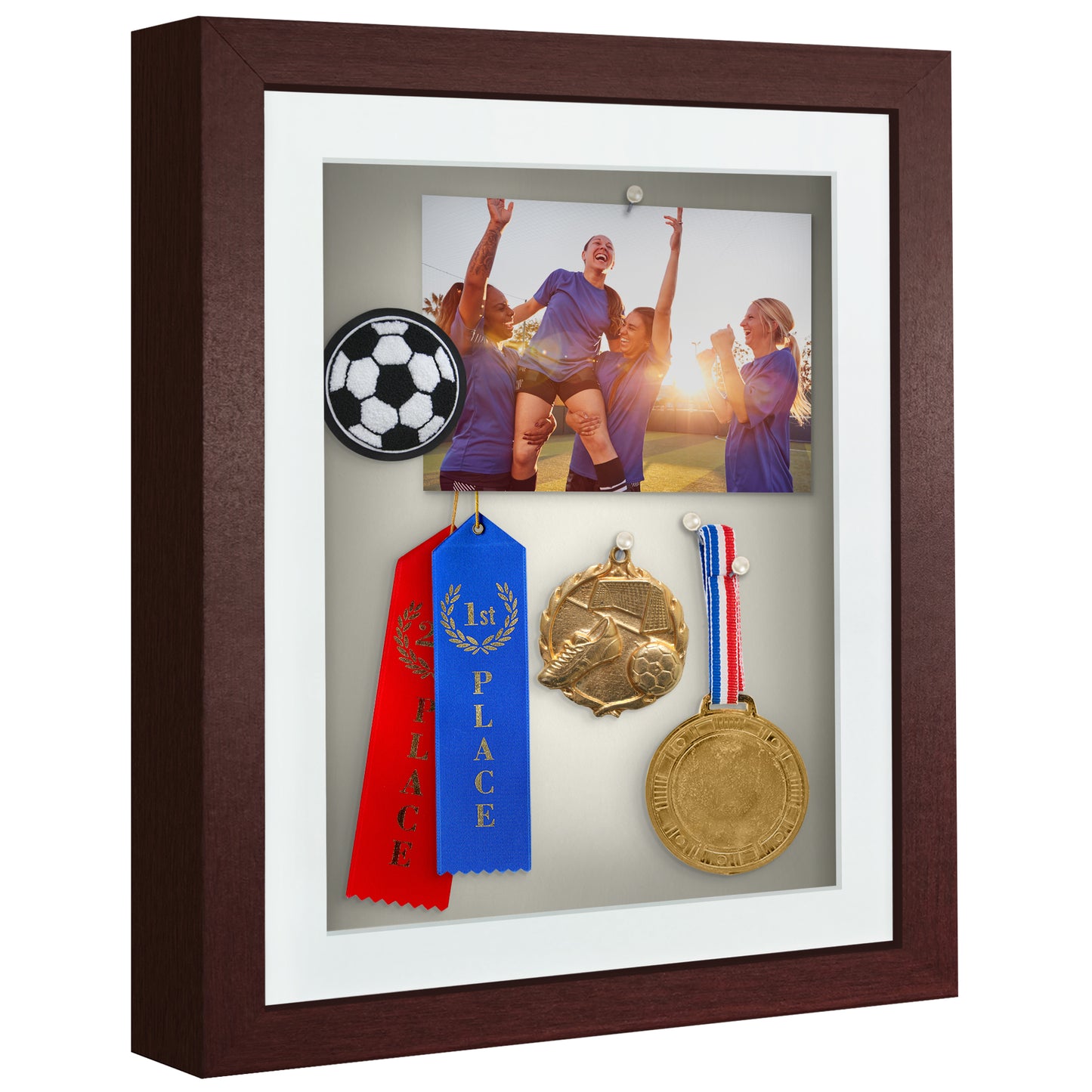 Shadow Box Frame with Mat and Soft Linen Back - Small Shadow Box Frame with Engineered Wood