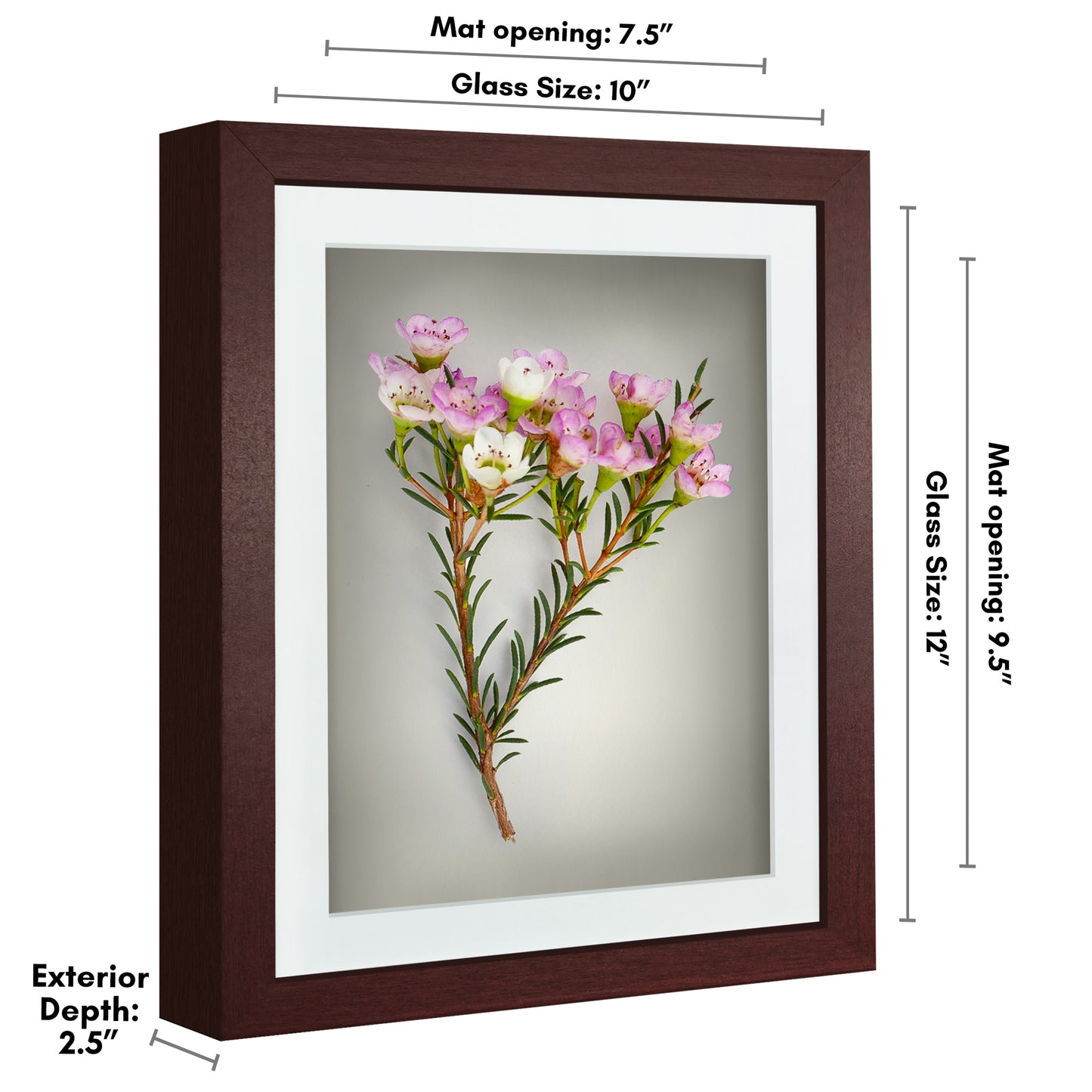 Shadow Box Frame with Mat and Soft Linen Back - Small Shadow Box Frame with Engineered Wood