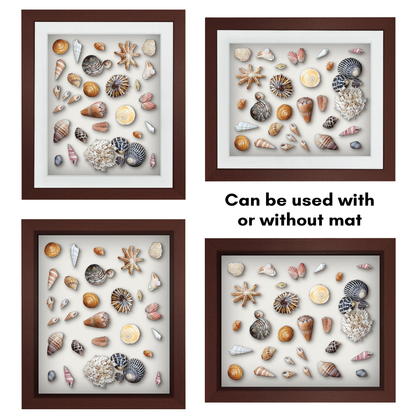 Shadow Box Frame with Mat and Soft Linen Back - Small Shadow Box Frame with Engineered Wood