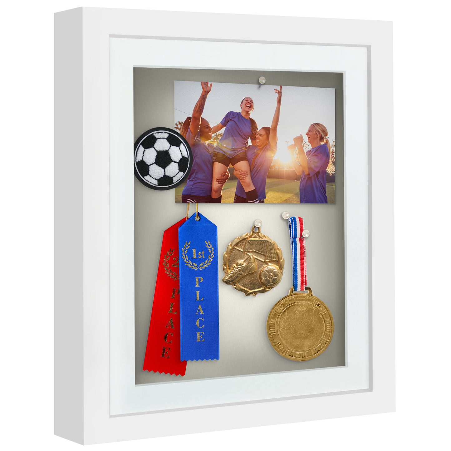 Shadow Box Frame with Mat and Soft Linen Back - Small Shadow Box Frame with Engineered Wood