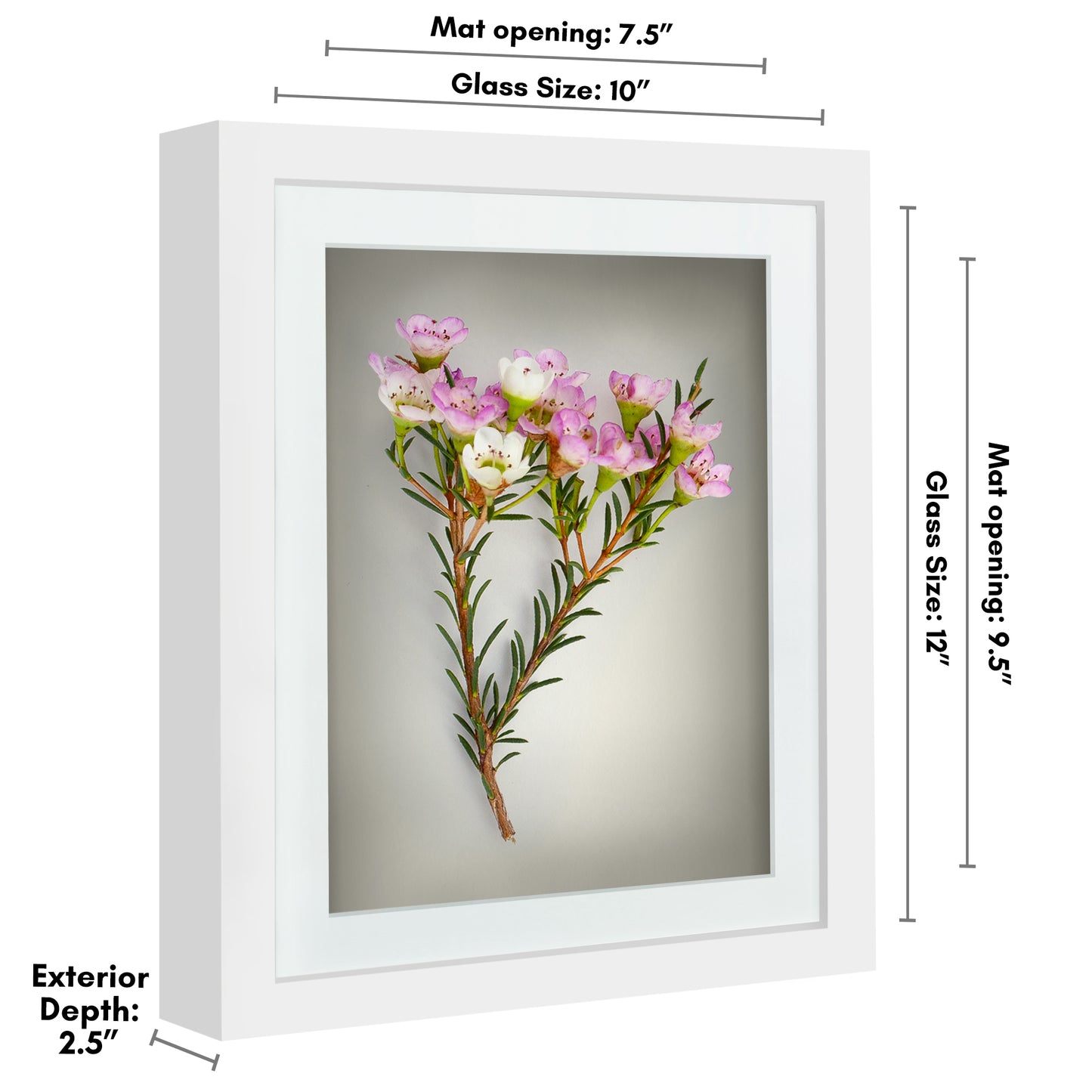 Shadow Box Frame with Mat and Soft Linen Back - Small Shadow Box Frame with Engineered Wood