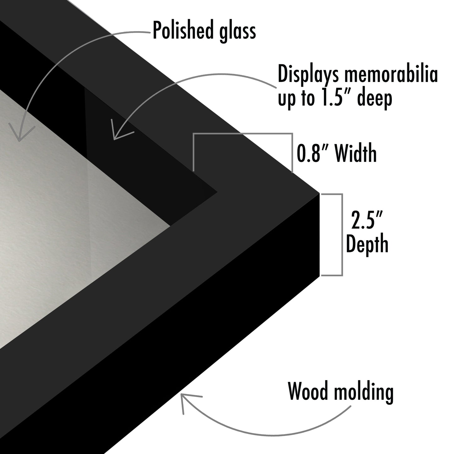 Shadow Box Frame - Set of 2 - in Black with Soft Linen Back - Engineered Wood for Wall and Tabletop