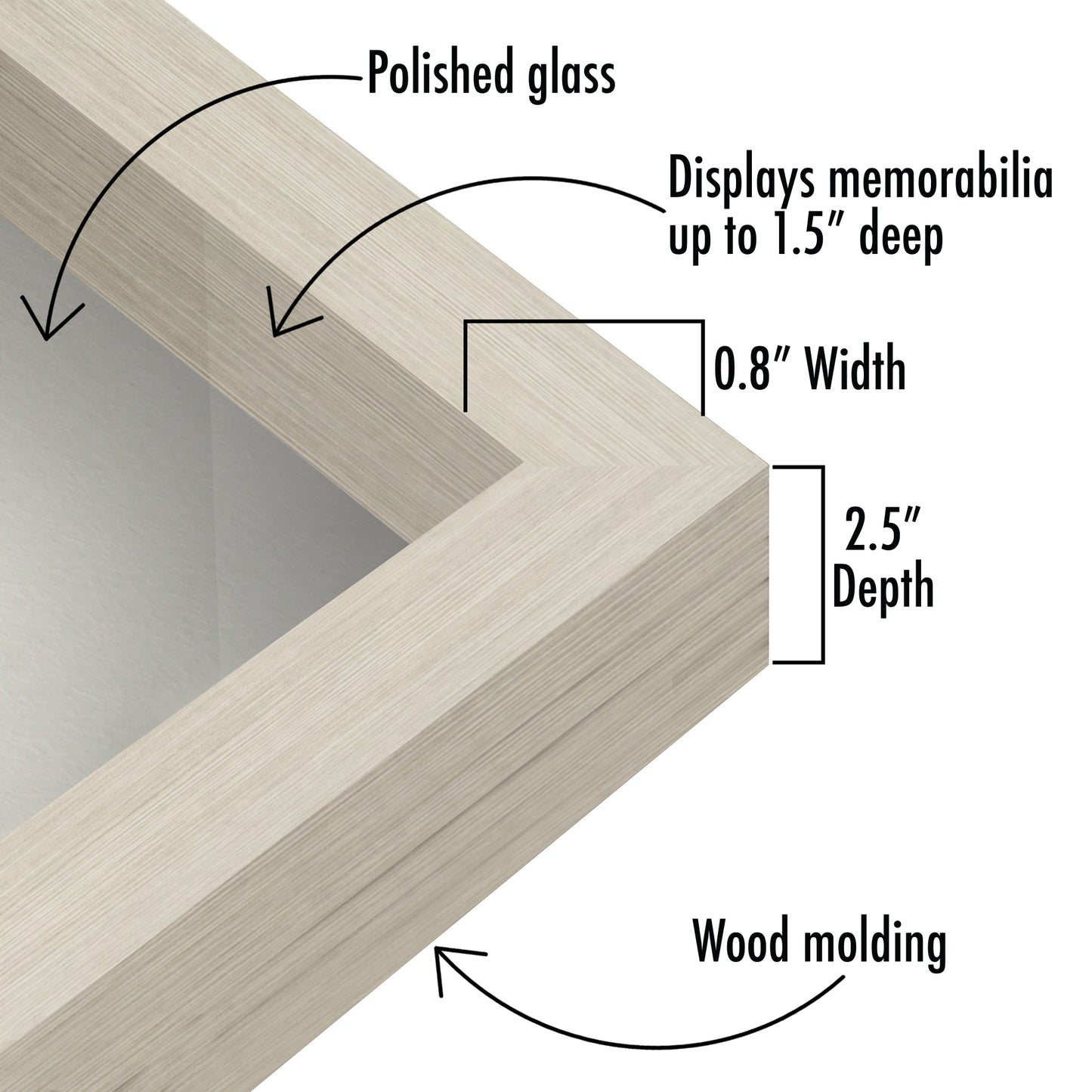 Shadow Box Frame with Soft Linen Back - Engineered Wood for Wall and Tabletop