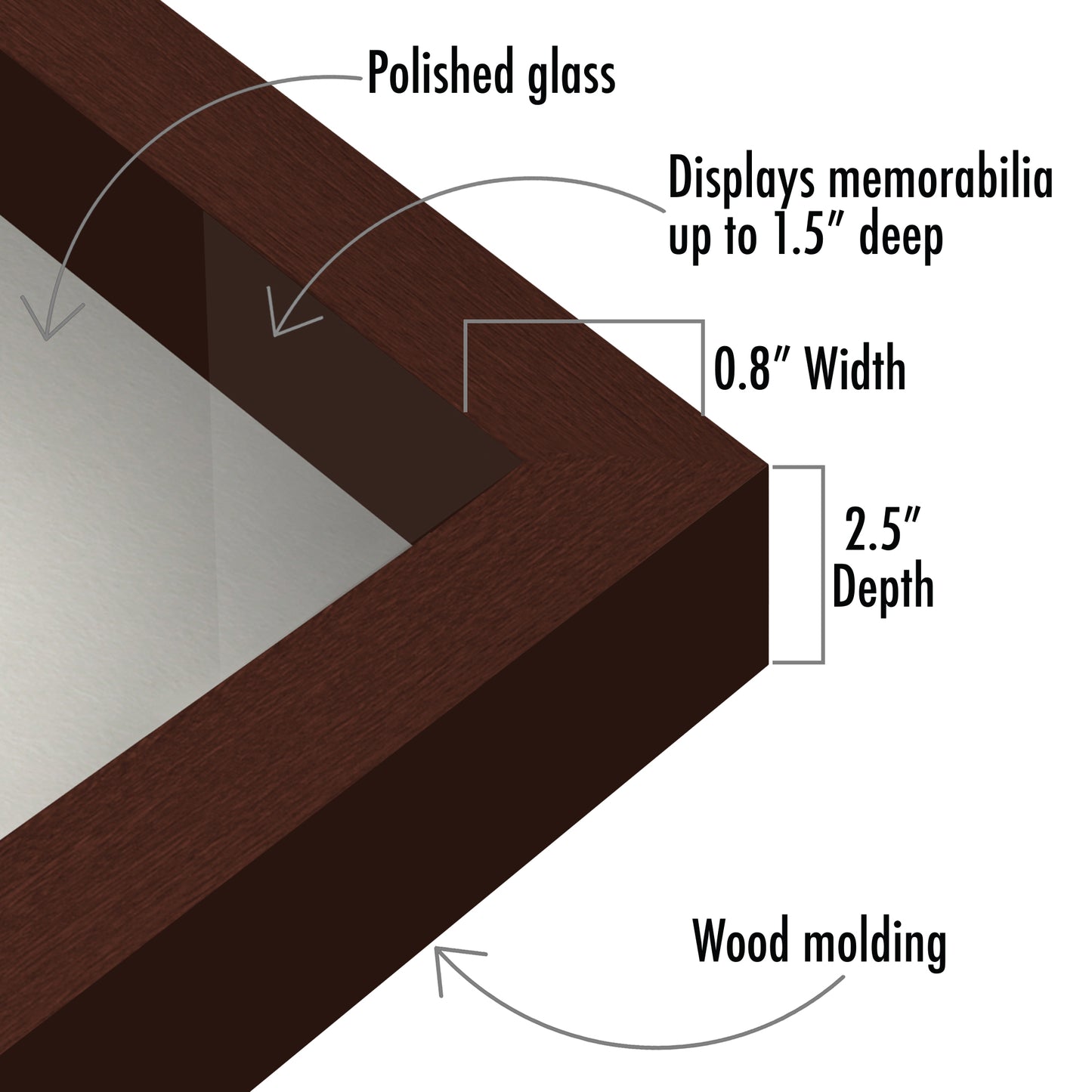 Shadow Box Frame with Soft Linen Back - Engineered Wood for Wall and Tabletop