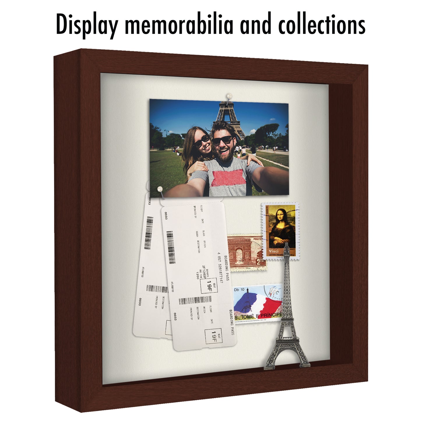 Shadow Box Frame with Soft Linen Back - Engineered Wood for Wall and Tabletop