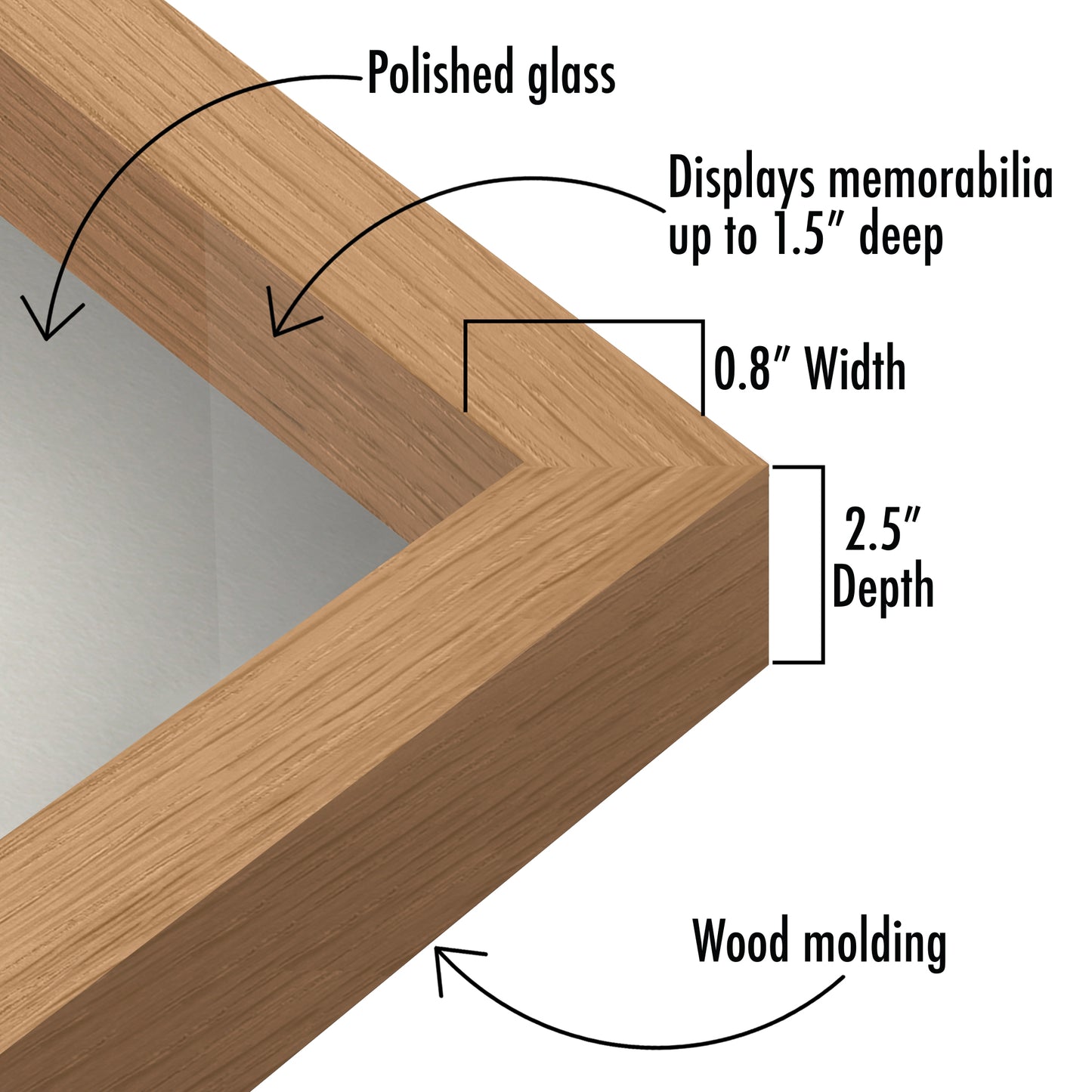 Shadow Box Frame with Soft Linen Back - Engineered Wood for Wall and Tabletop