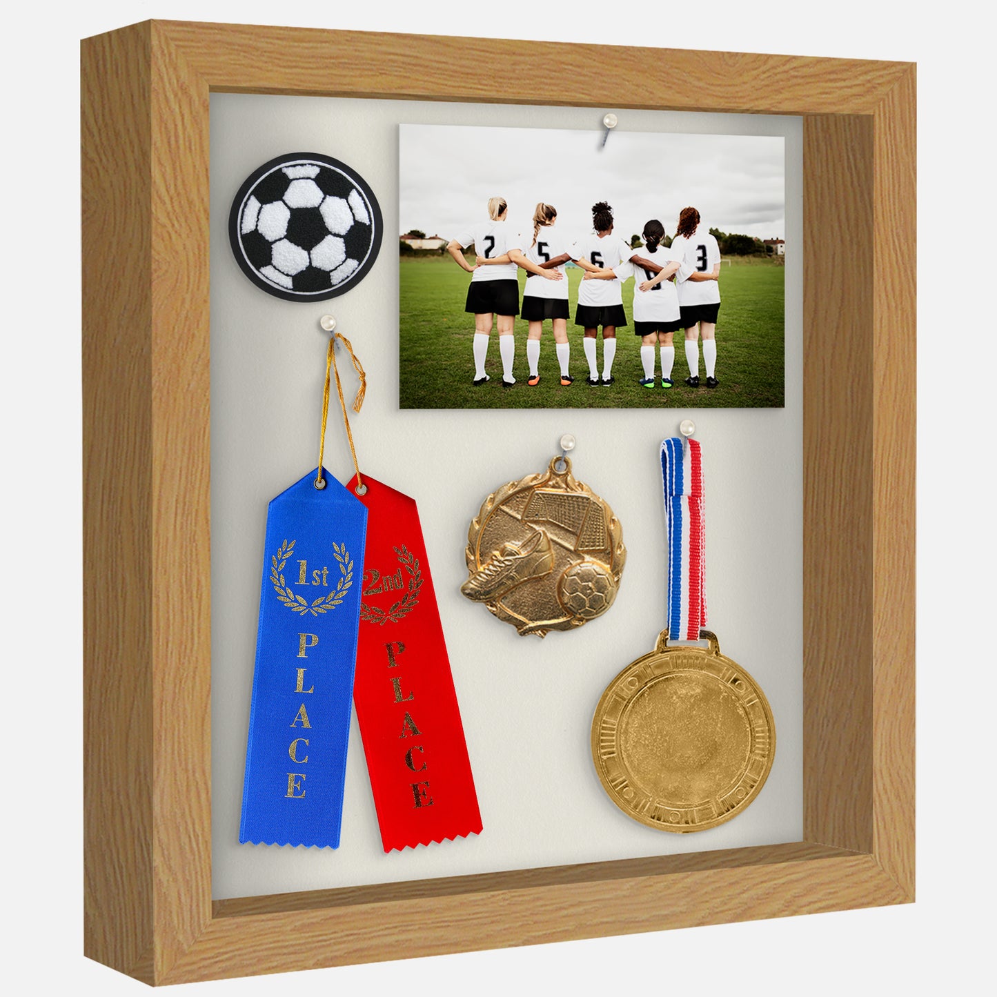 Shadow Box Frame with Soft Linen Back - Engineered Wood for Wall and Tabletop