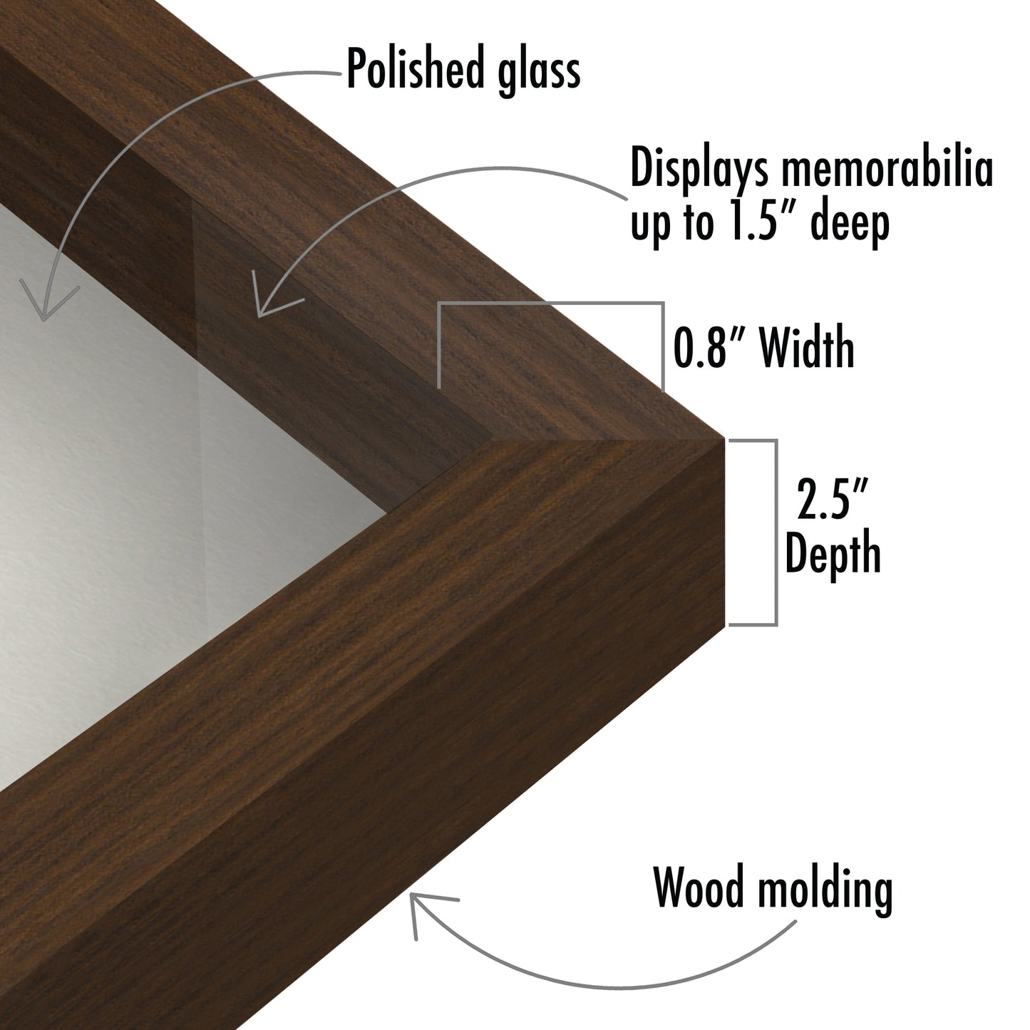 Shadow Box Frame with Soft Linen Back - Engineered Wood for Wall and Tabletop