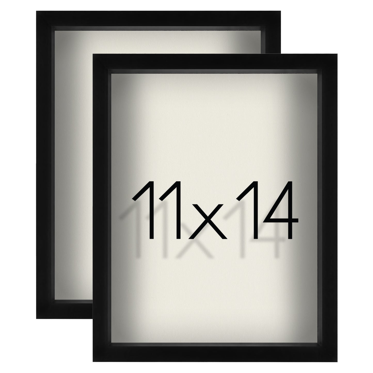 Shadow Box Frame - Set of 2 - in Black with Soft Linen Back - Engineered Wood for Wall and Tabletop