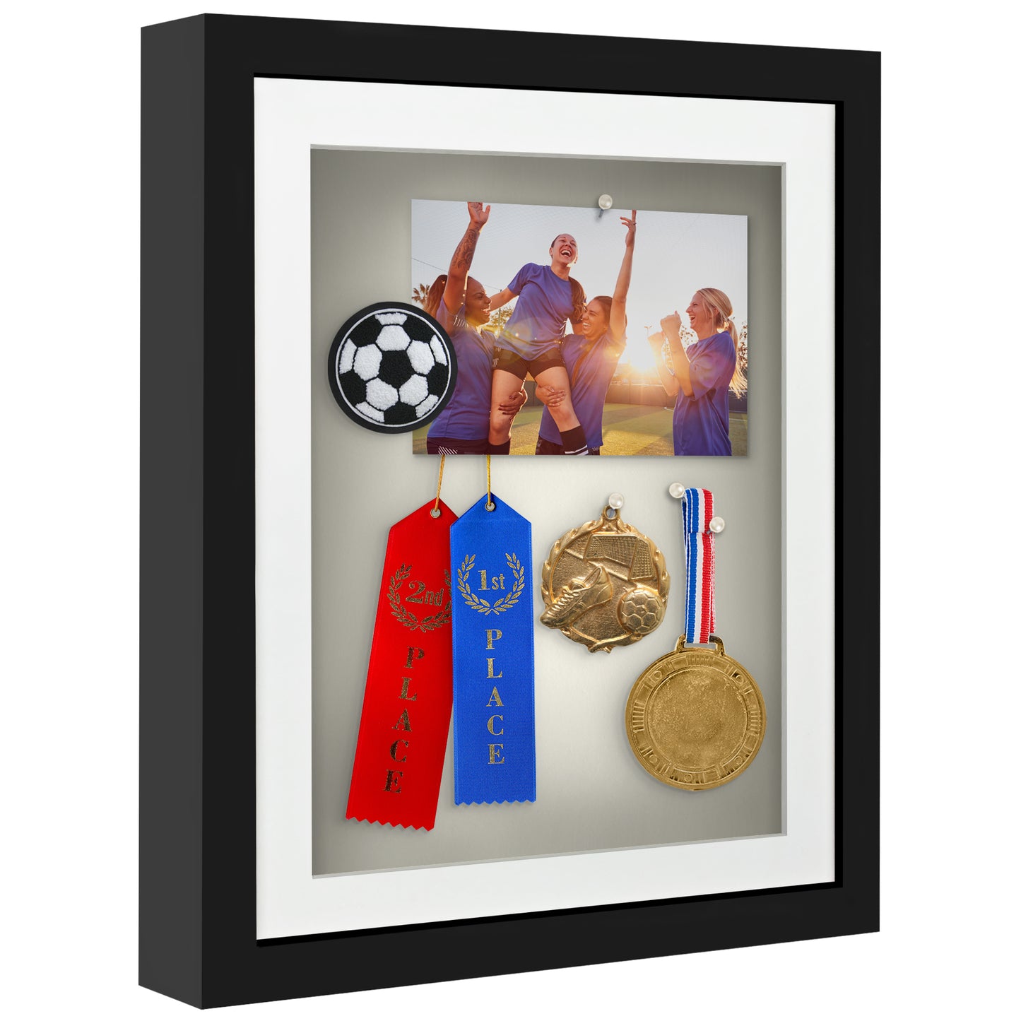 Shadow Box Frame with Mat and Soft Linen Back - Small Shadow Box Frame with Engineered Wood