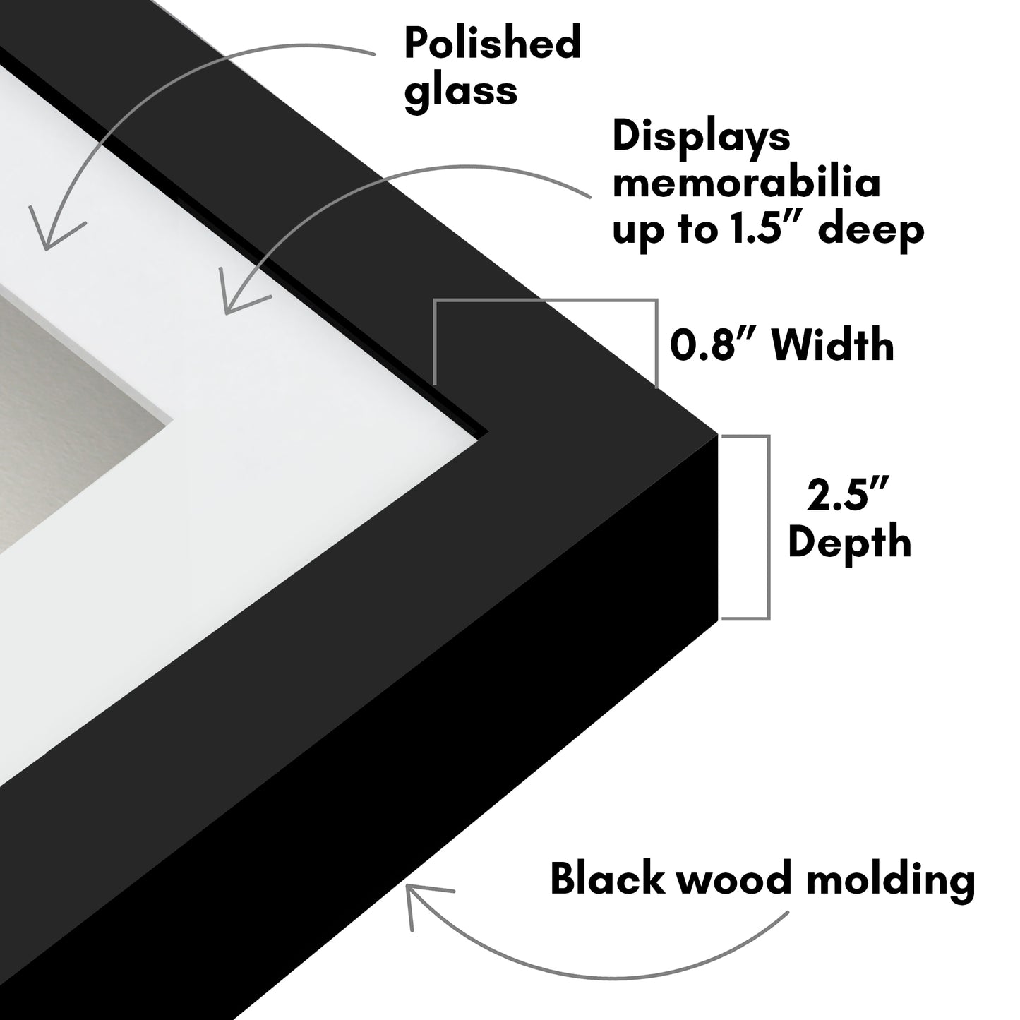 Shadow Box Frame with Mat and Soft Linen Back - Small Shadow Box Frame with Engineered Wood