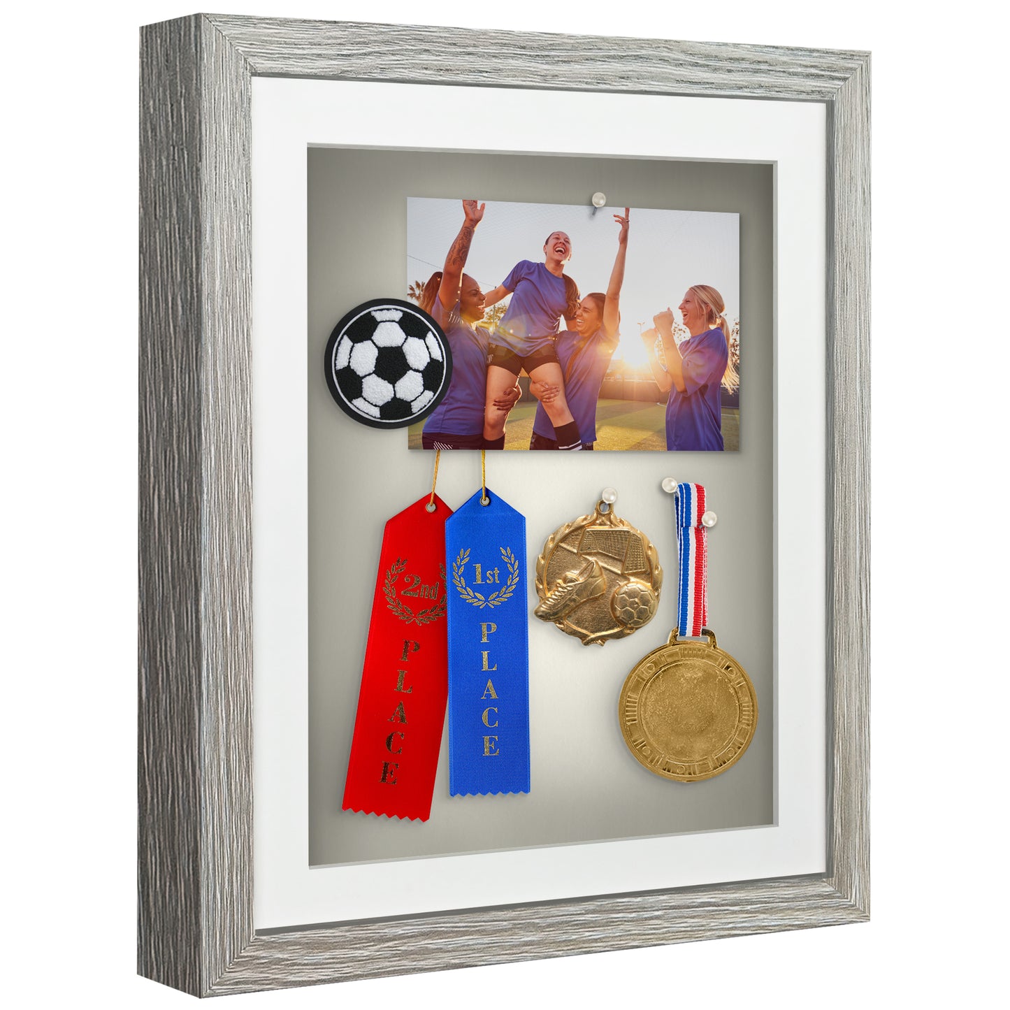 Shadow Box Frame with Mat and Soft Linen Back - Small Shadow Box Frame with Engineered Wood