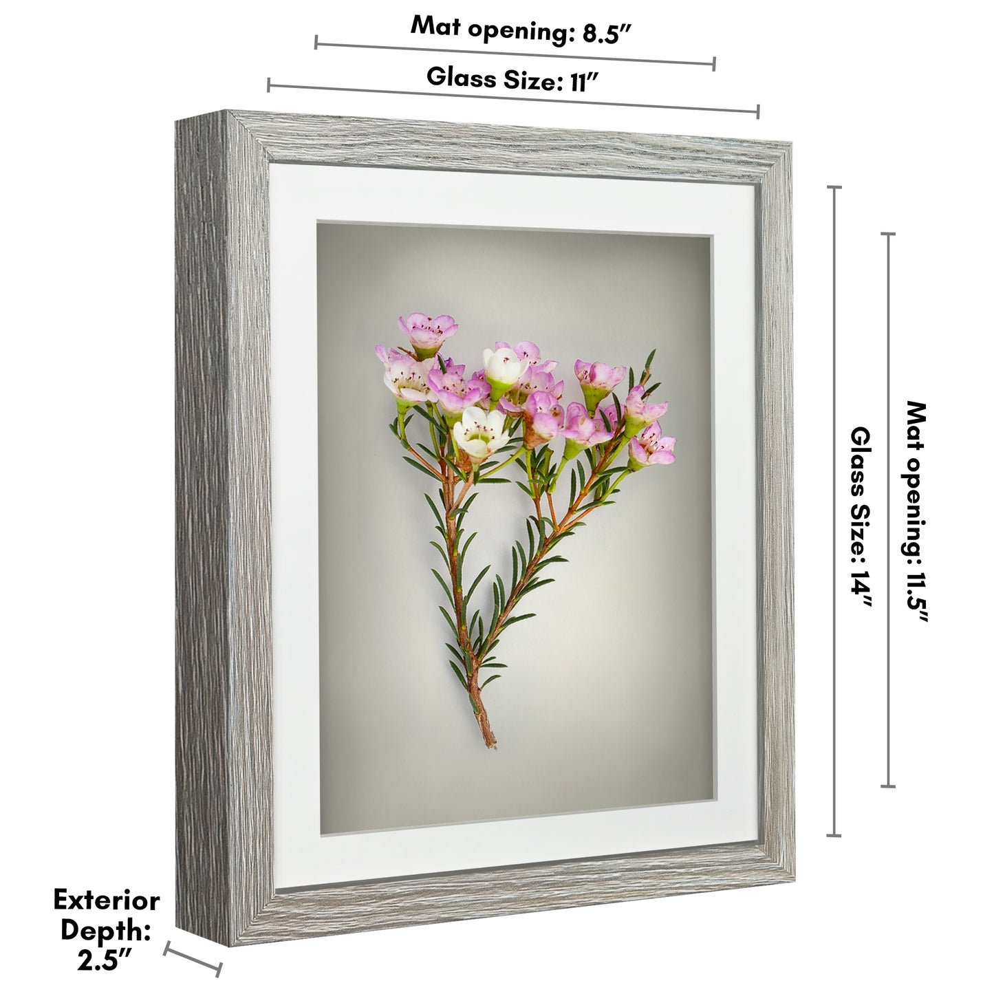 Shadow Box Frame with Mat and Soft Linen Back - Small Shadow Box Frame with Engineered Wood