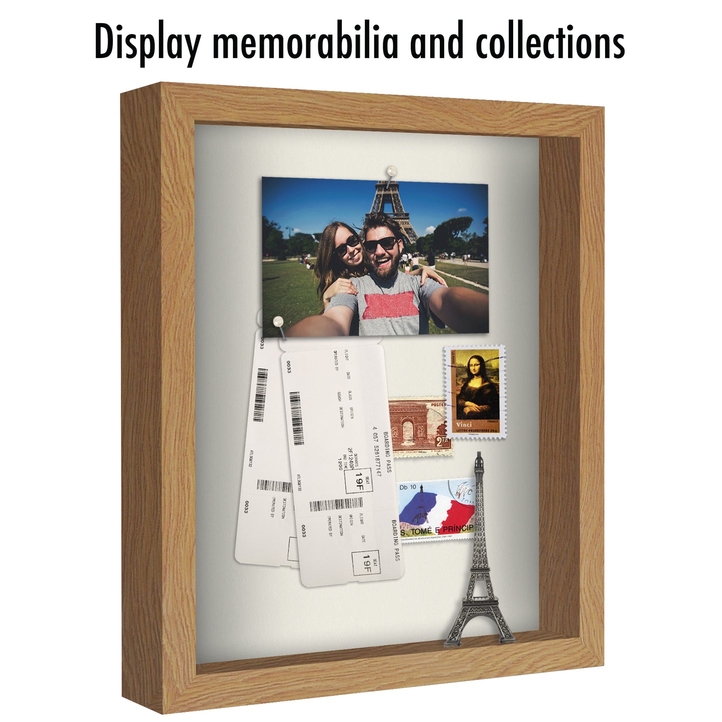 Shadow Box Frame with Soft Linen Back - Engineered Wood for Wall and Tabletop