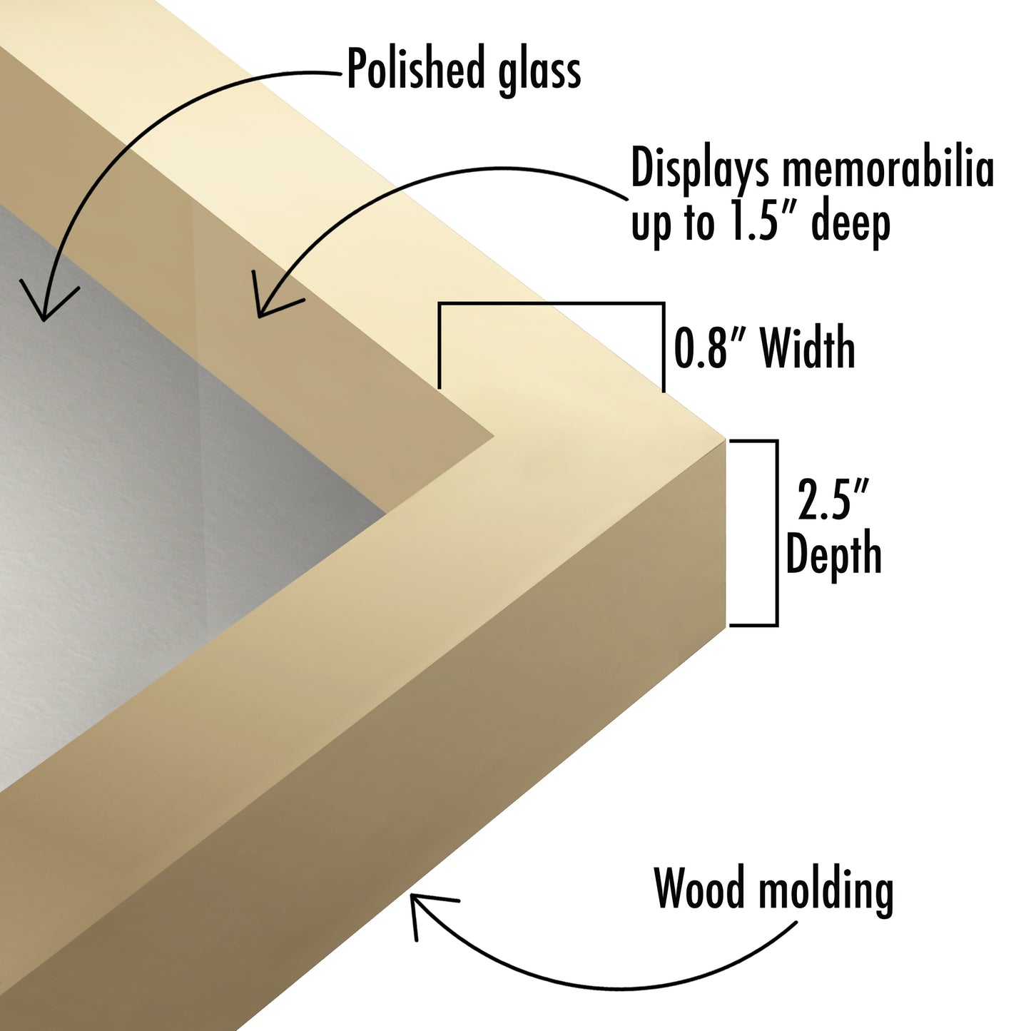 Shadow Box Frame with Soft Linen Back - Engineered Wood for Wall and Tabletop