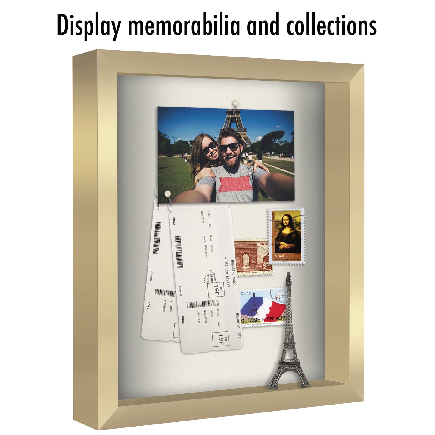 Shadow Box Frame with Soft Linen Back - Engineered Wood for Wall and Tabletop