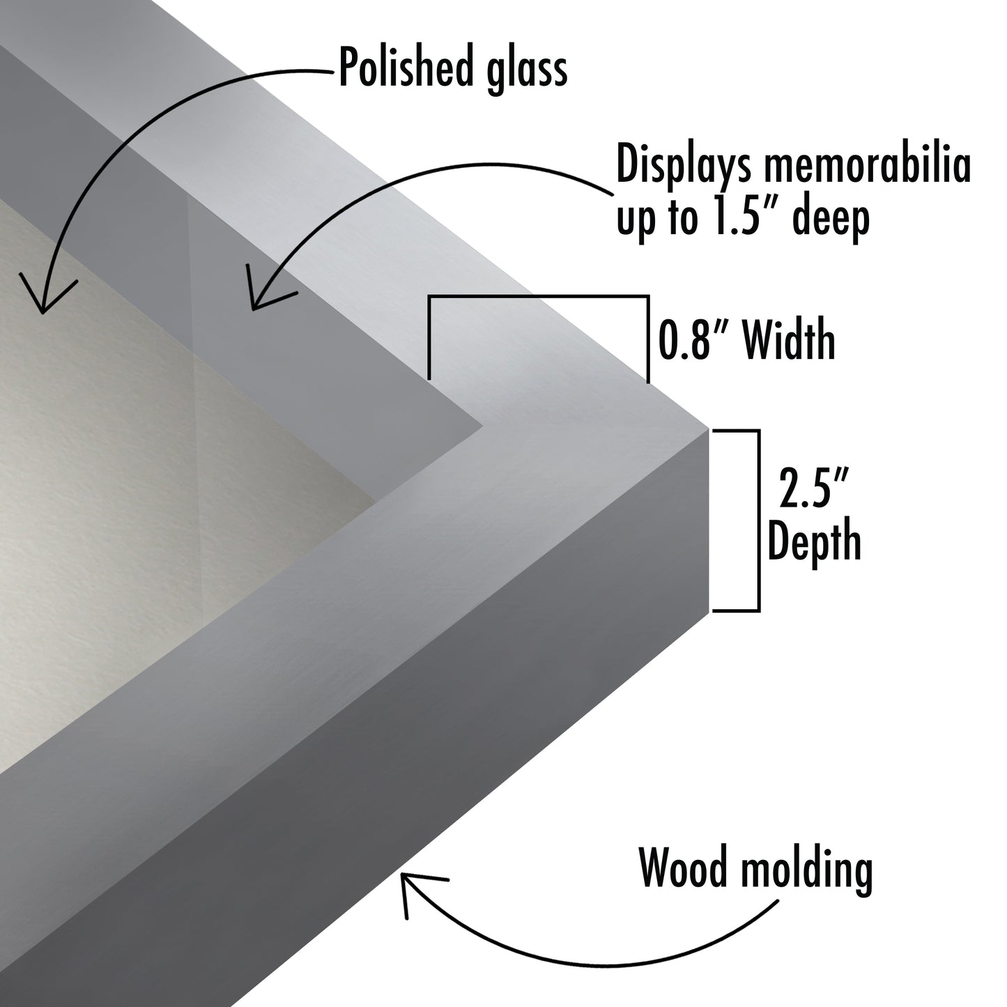 Shadow Box Frame with Soft Linen Back - Engineered Wood for Wall and Tabletop