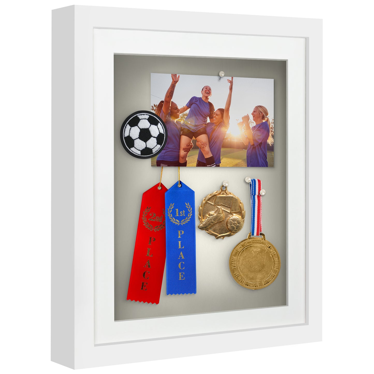 Shadow Box Frame with Mat and Soft Linen Back - Small Shadow Box Frame with Engineered Wood