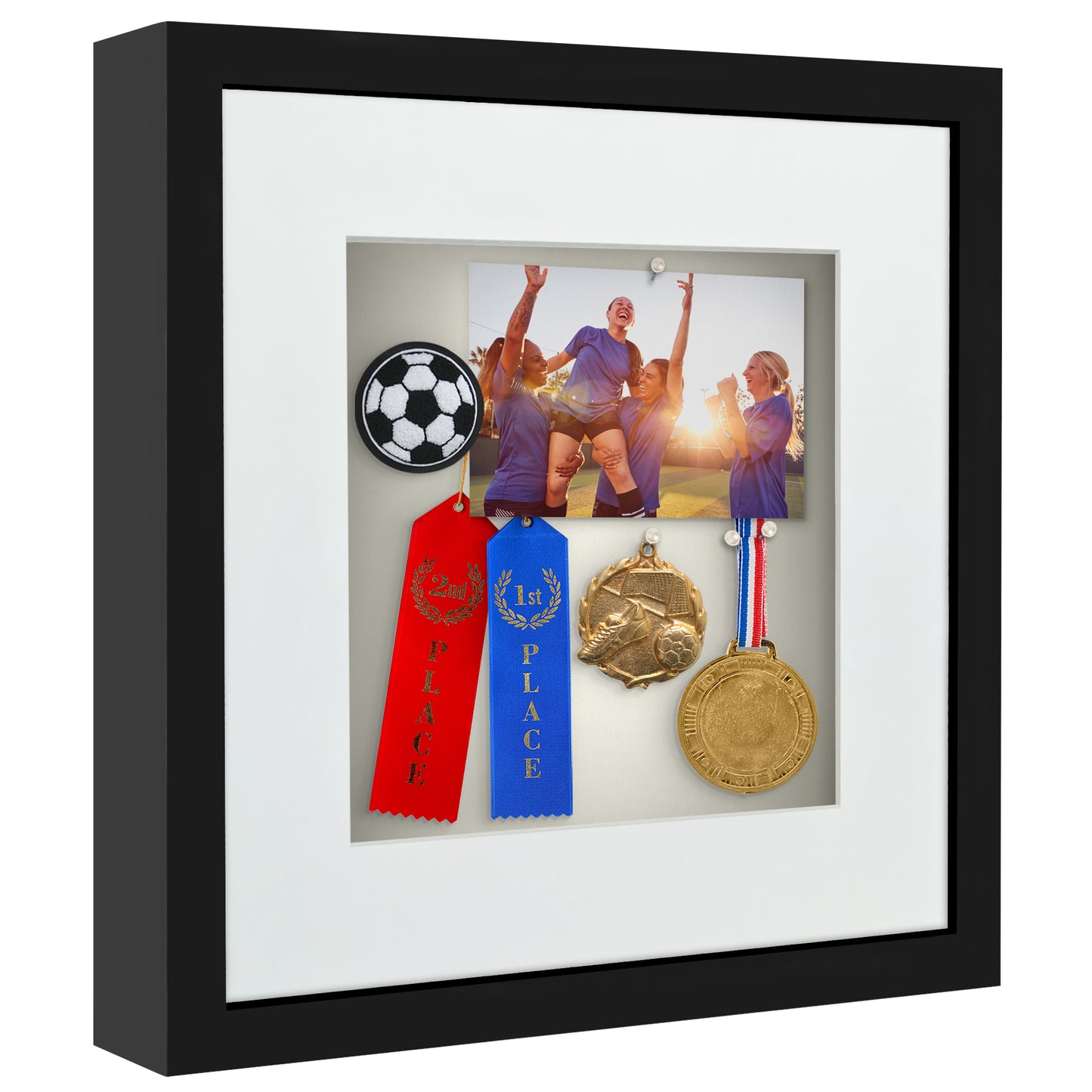 Shadow Box Frame with Mat and Soft Linen Back - Small Shadow Box Frame with Engineered Wood