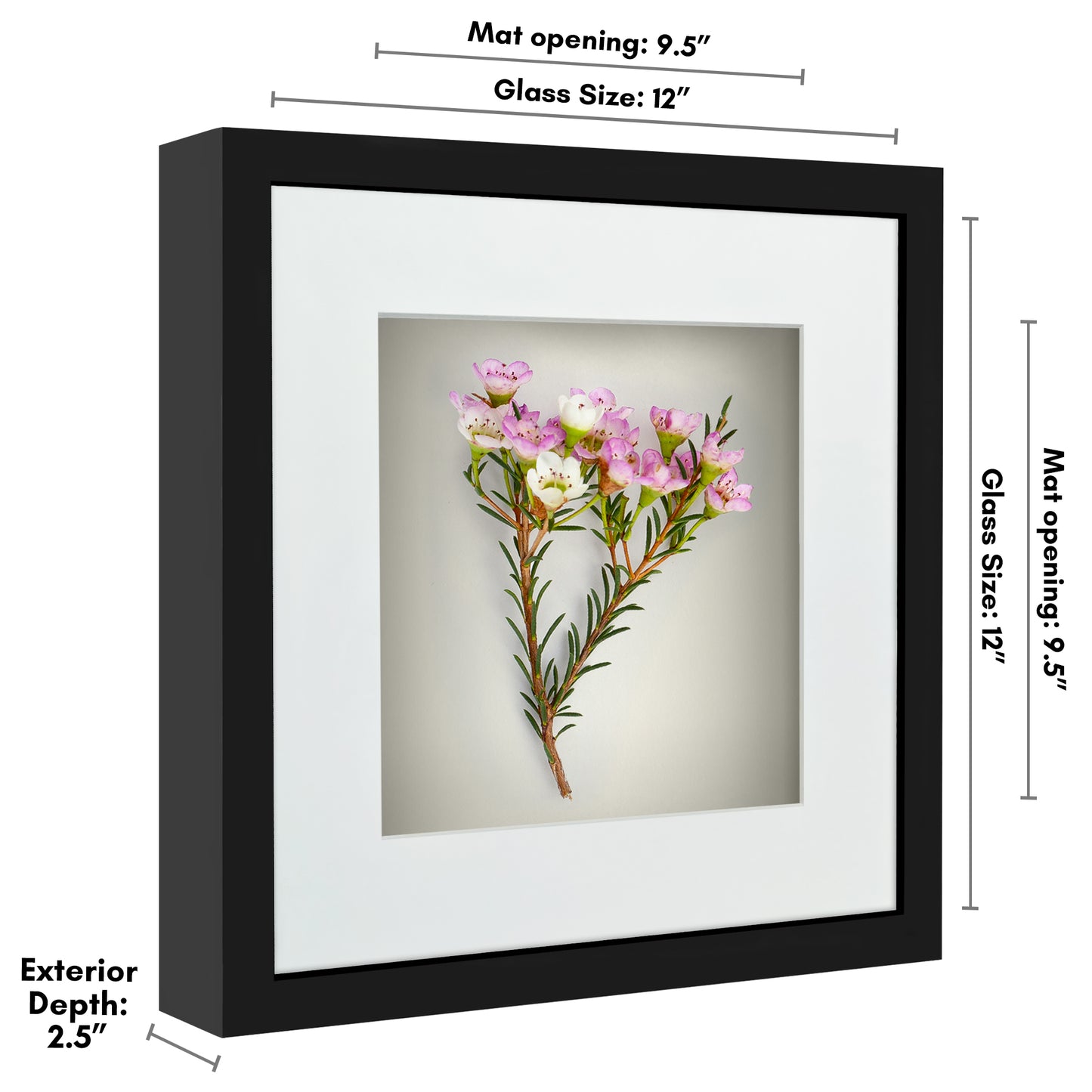 Shadow Box Frame with Mat and Soft Linen Back - Small Shadow Box Frame with Engineered Wood