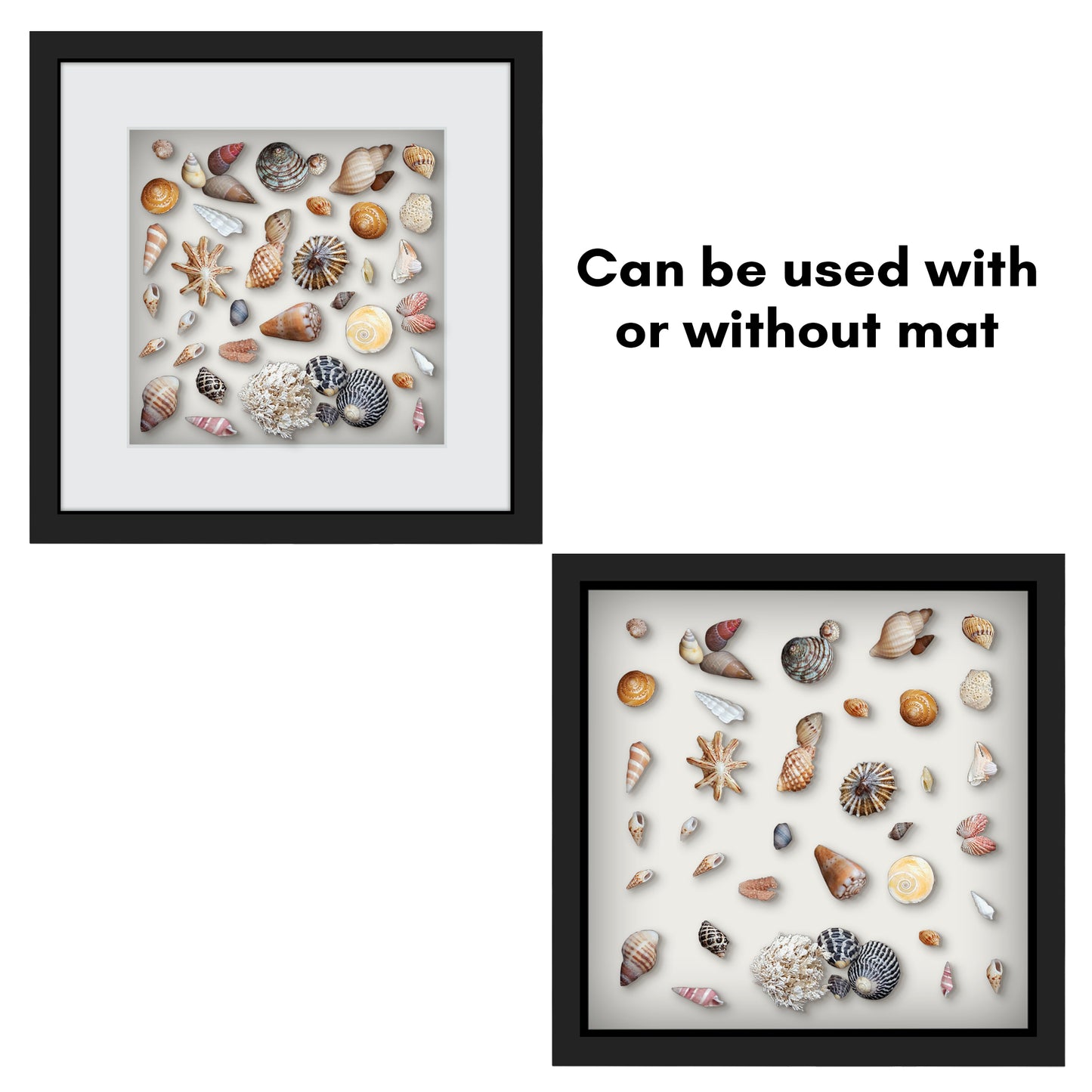 Shadow Box Frame with Mat and Soft Linen Back - Small Shadow Box Frame with Engineered Wood