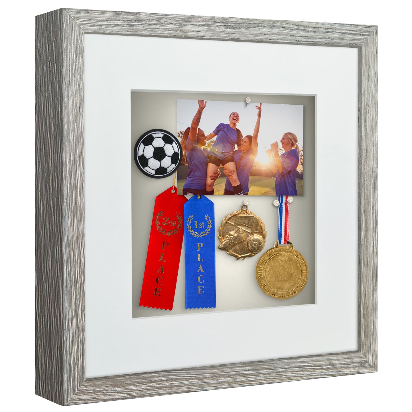 Shadow Box Frame with Mat and Soft Linen Back - Small Shadow Box Frame with Engineered Wood