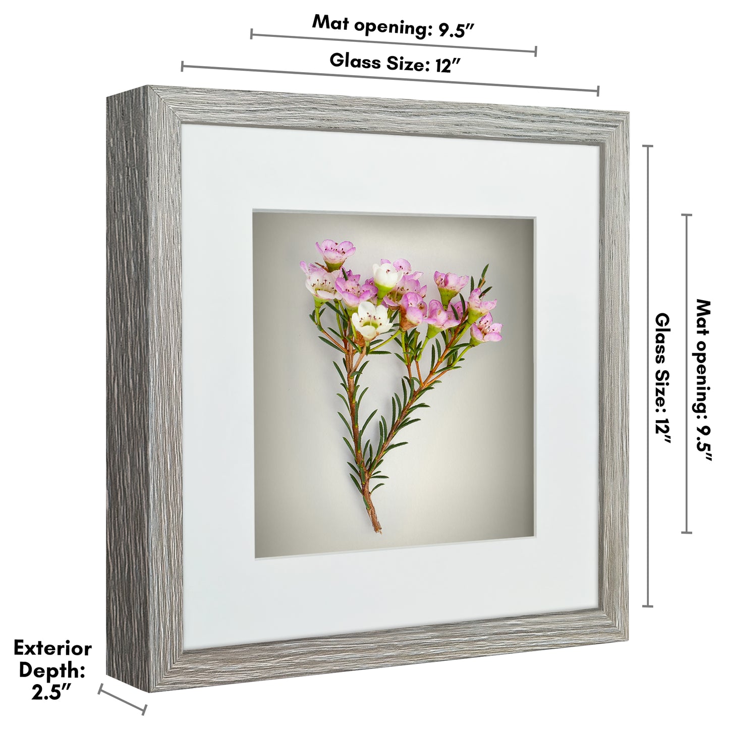 Shadow Box Frame with Mat and Soft Linen Back - Small Shadow Box Frame with Engineered Wood