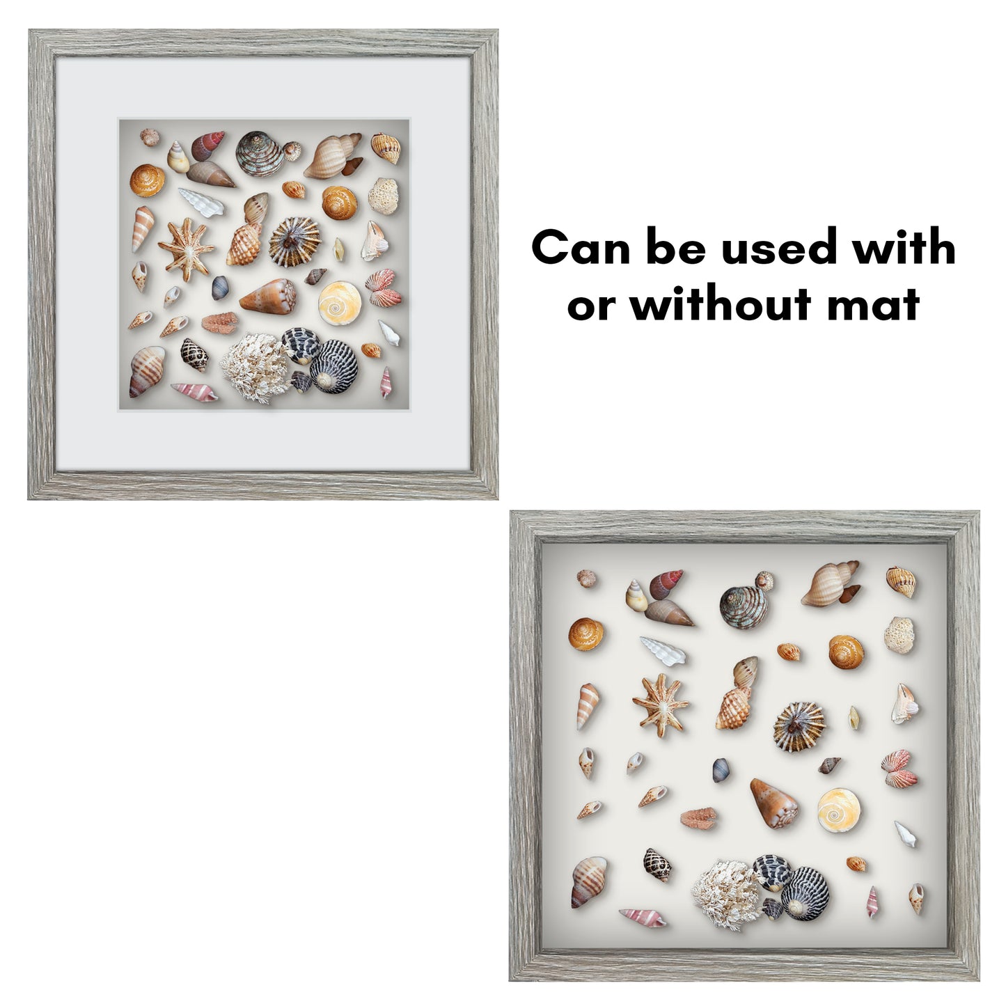 Shadow Box Frame with Mat and Soft Linen Back - Small Shadow Box Frame with Engineered Wood