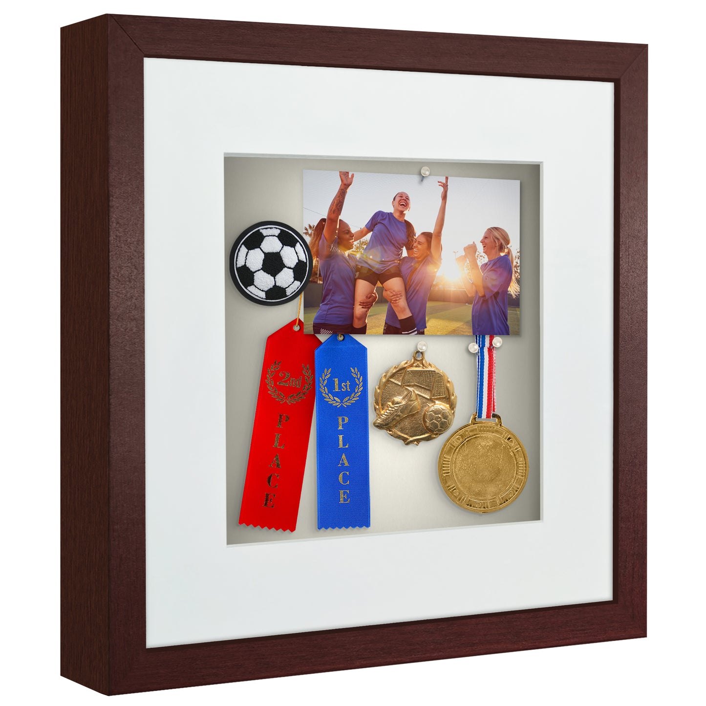 Shadow Box Frame with Mat and Soft Linen Back - Small Shadow Box Frame with Engineered Wood