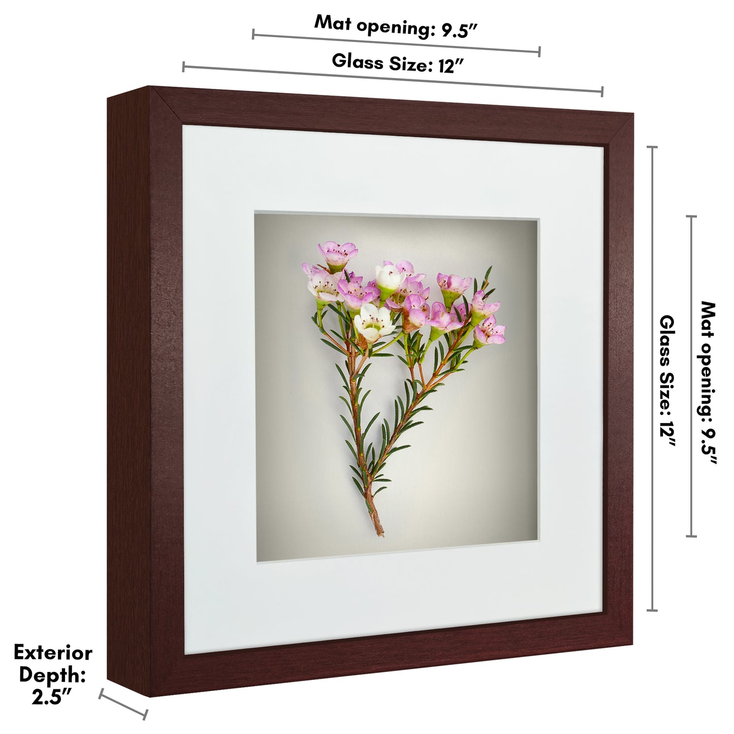 Shadow Box Frame with Mat and Soft Linen Back - Small Shadow Box Frame with Engineered Wood