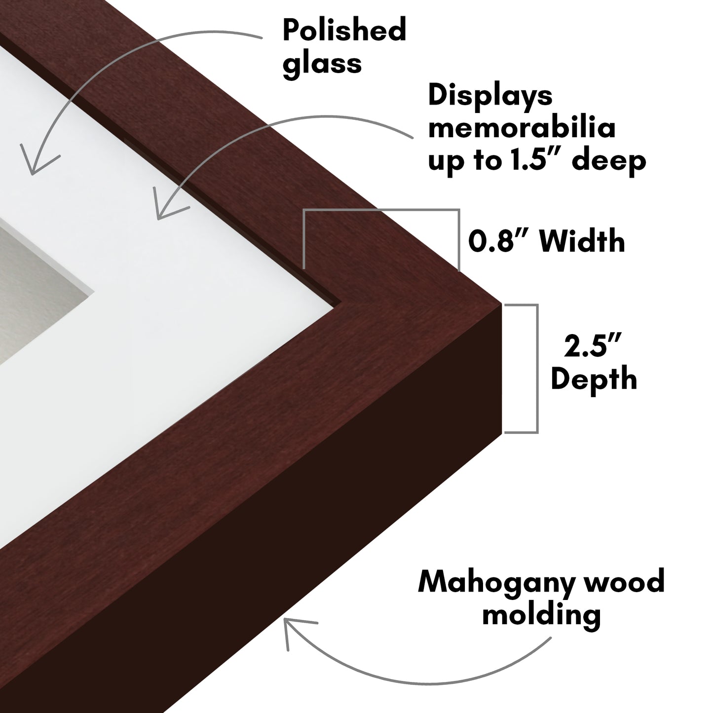 Shadow Box Frame with Mat and Soft Linen Back - Small Shadow Box Frame with Engineered Wood