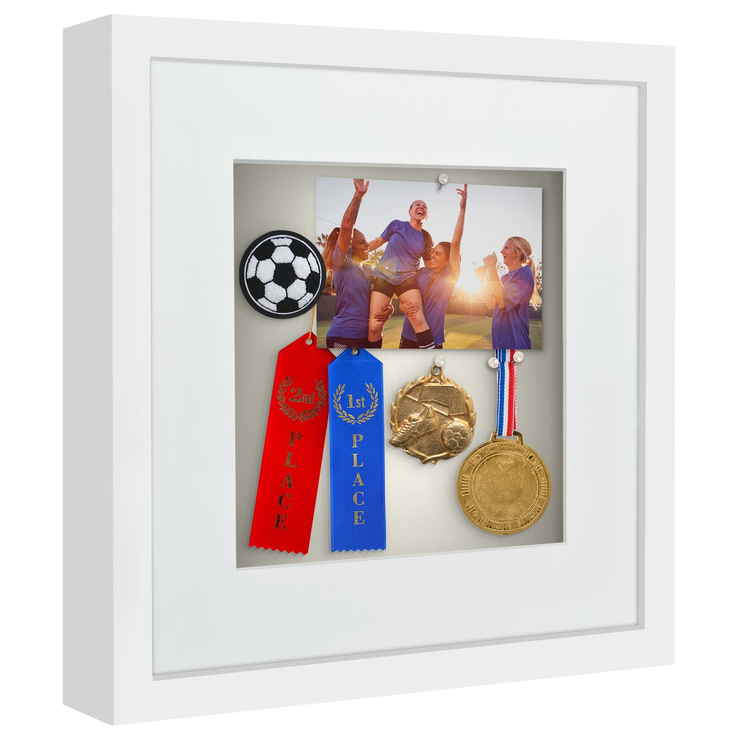 Shadow Box Frame with Mat and Soft Linen Back - Small Shadow Box Frame with Engineered Wood