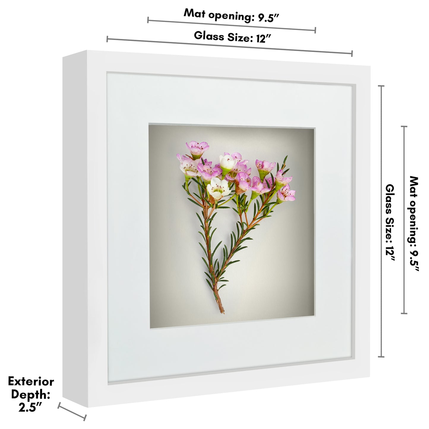 Shadow Box Frame with Mat and Soft Linen Back - Small Shadow Box Frame with Engineered Wood