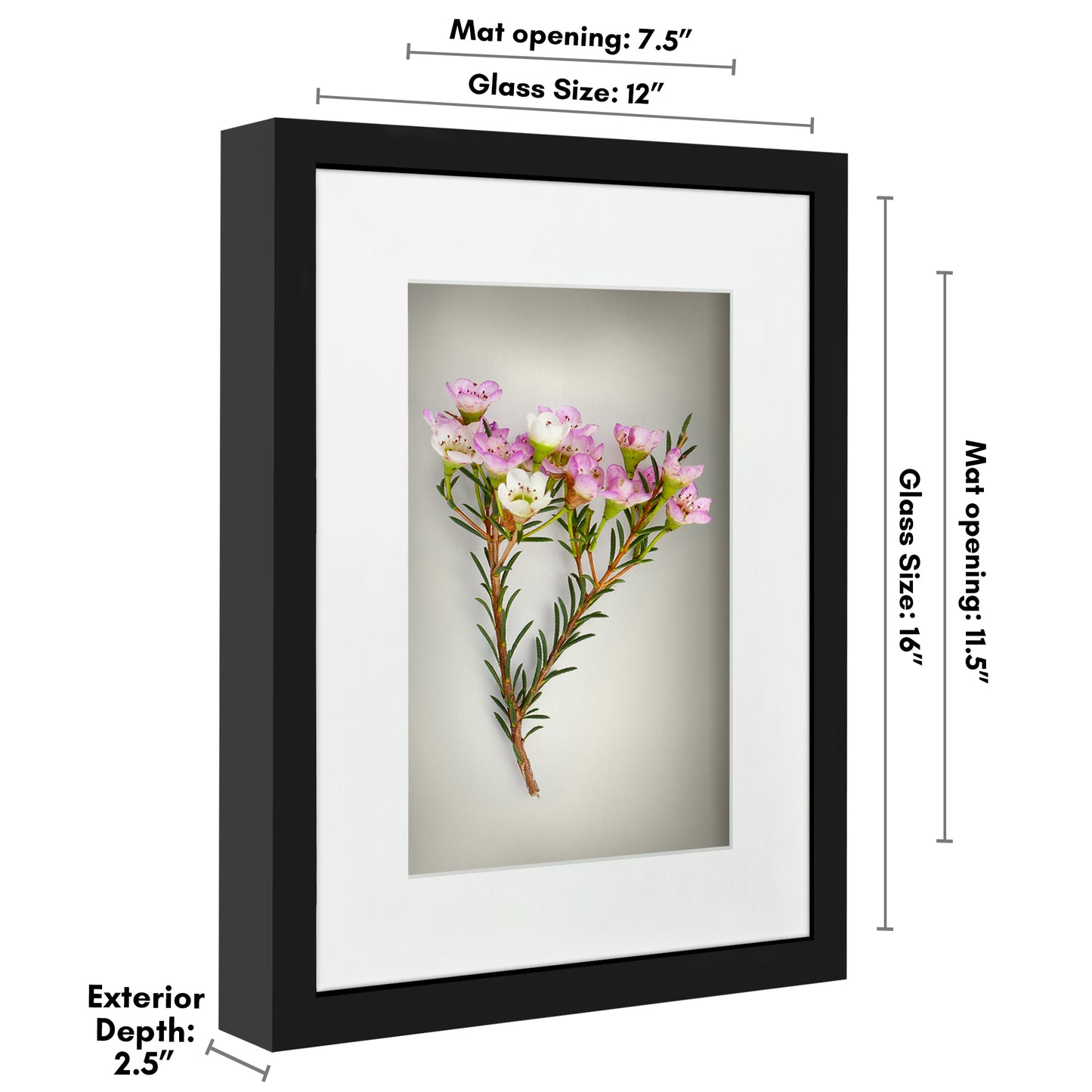 Shadow Box Frame with Mat and Soft Linen Back - Small Shadow Box Frame with Engineered Wood