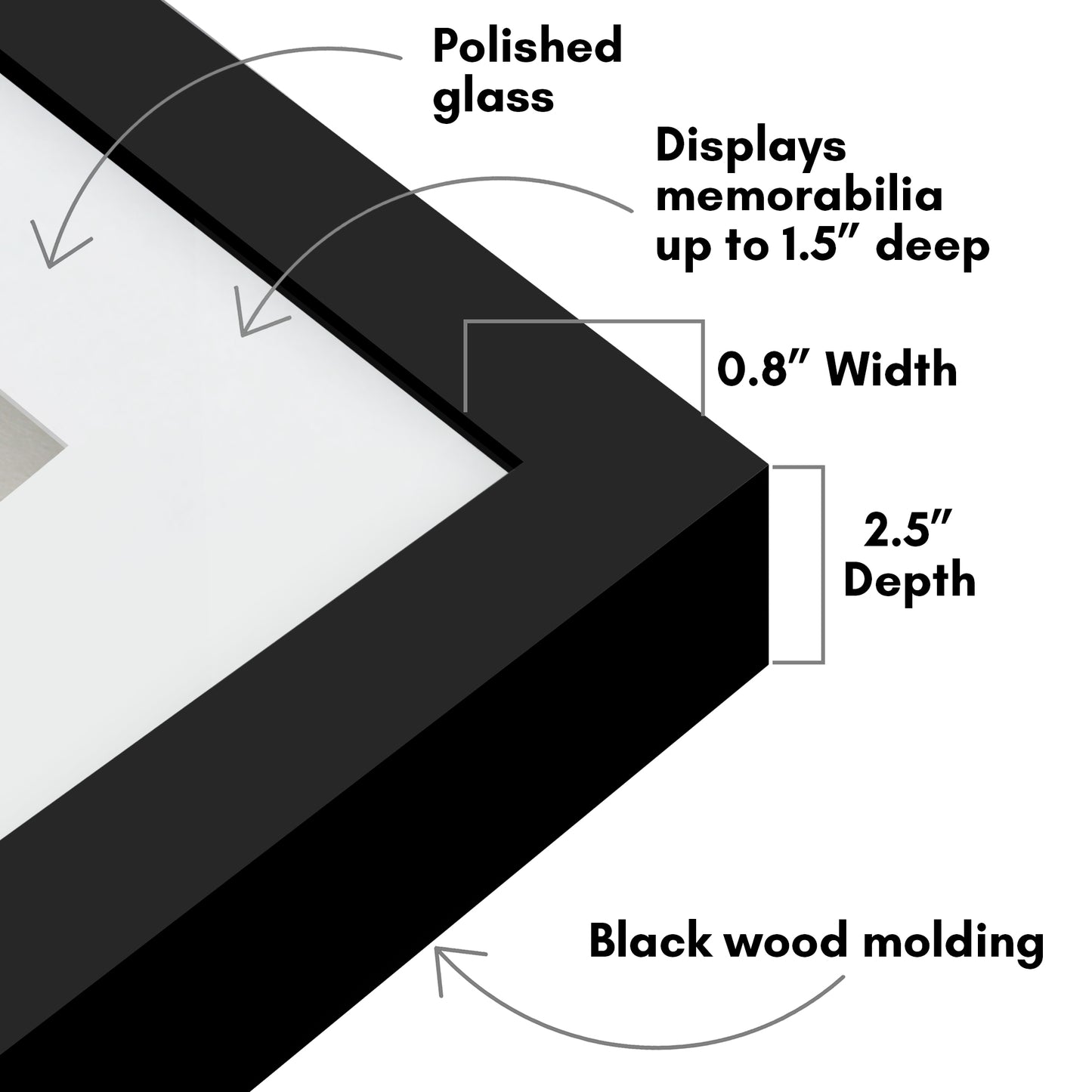 Shadow Box Frame with Mat and Soft Linen Back - Small Shadow Box Frame with Engineered Wood