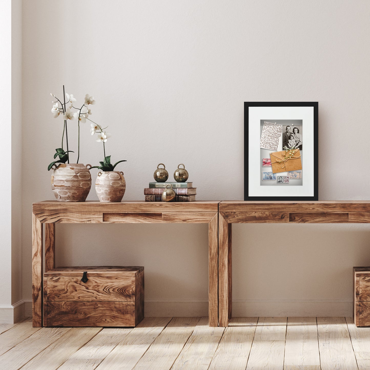 Shadow Box Frame with Mat and Soft Linen Back - Small Shadow Box Frame with Engineered Wood