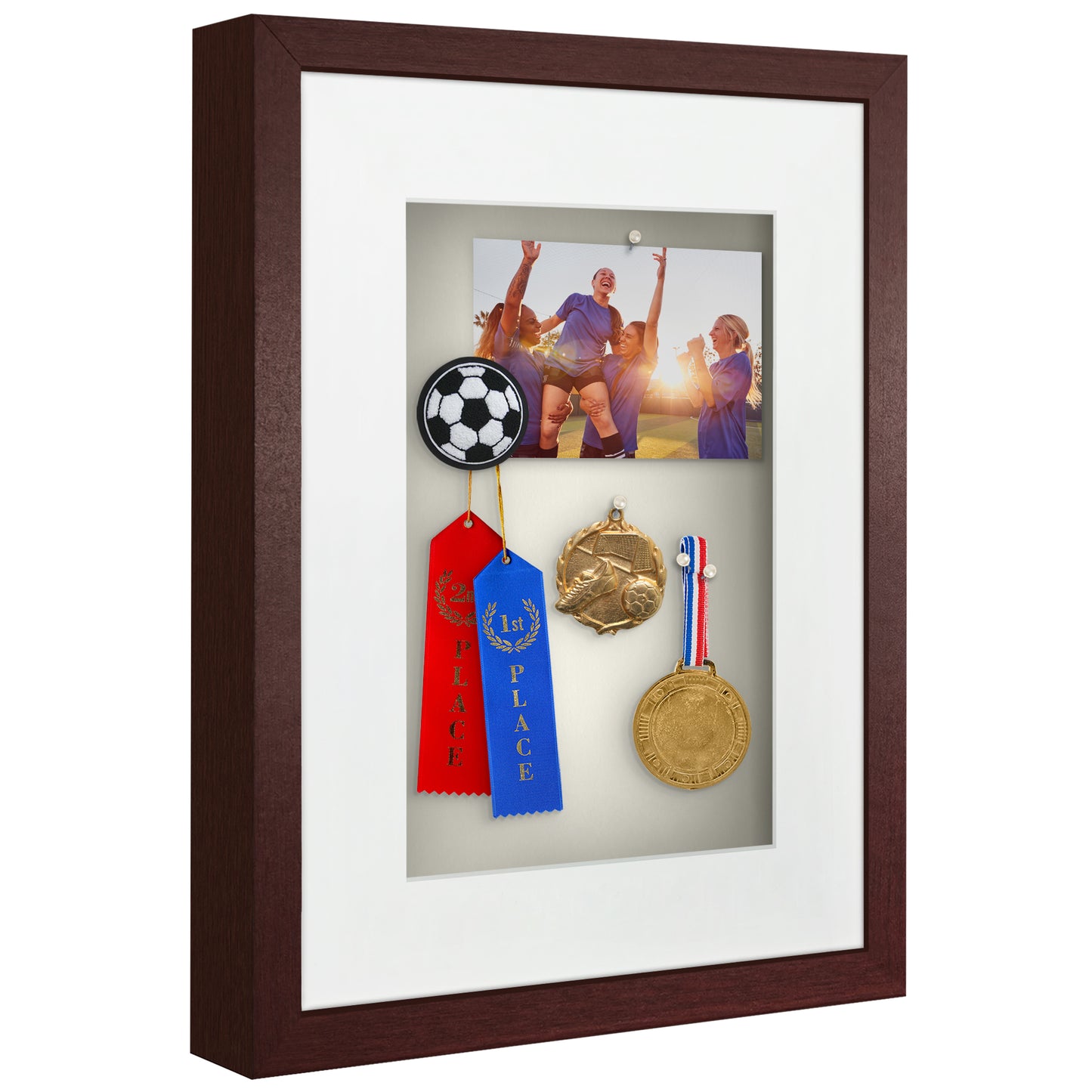 Shadow Box Frame with Mat and Soft Linen Back - Small Shadow Box Frame with Engineered Wood