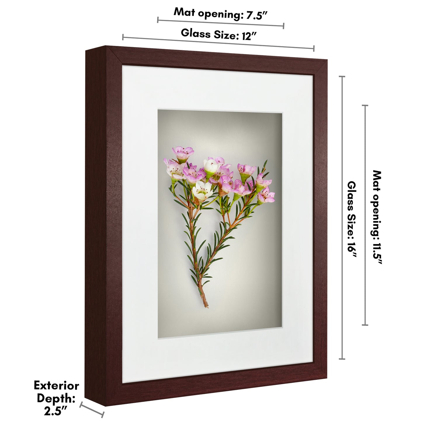 Shadow Box Frame with Mat and Soft Linen Back - Small Shadow Box Frame with Engineered Wood