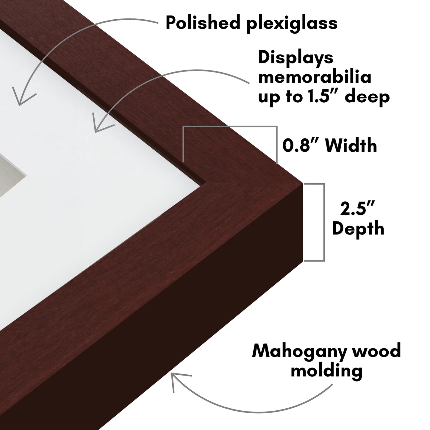 Shadow Box Frame with Mat and Soft Linen Back - Small Shadow Box Frame with Engineered Wood