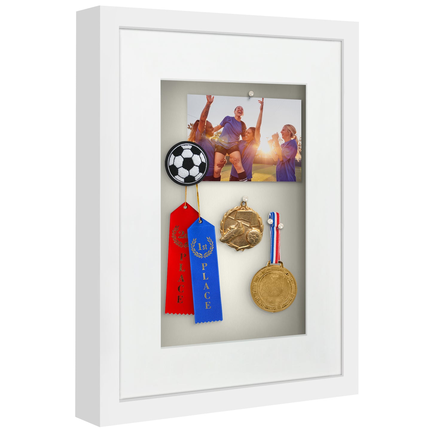 Shadow Box Frame with Mat and Soft Linen Back - Small Shadow Box Frame with Engineered Wood