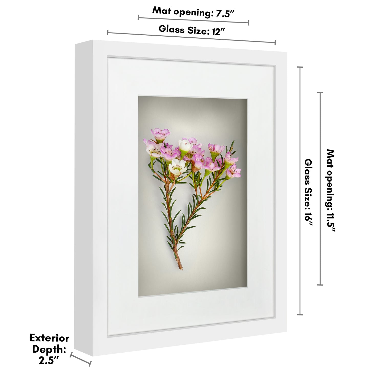 Shadow Box Frame with Mat and Soft Linen Back - Small Shadow Box Frame with Engineered Wood