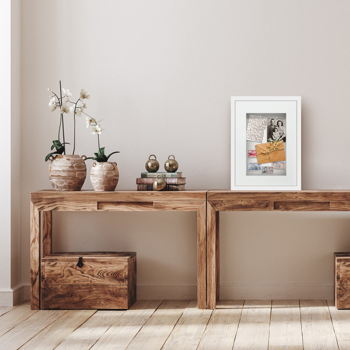 Shadow Box Frame with Mat and Soft Linen Back - Small Shadow Box Frame with Engineered Wood