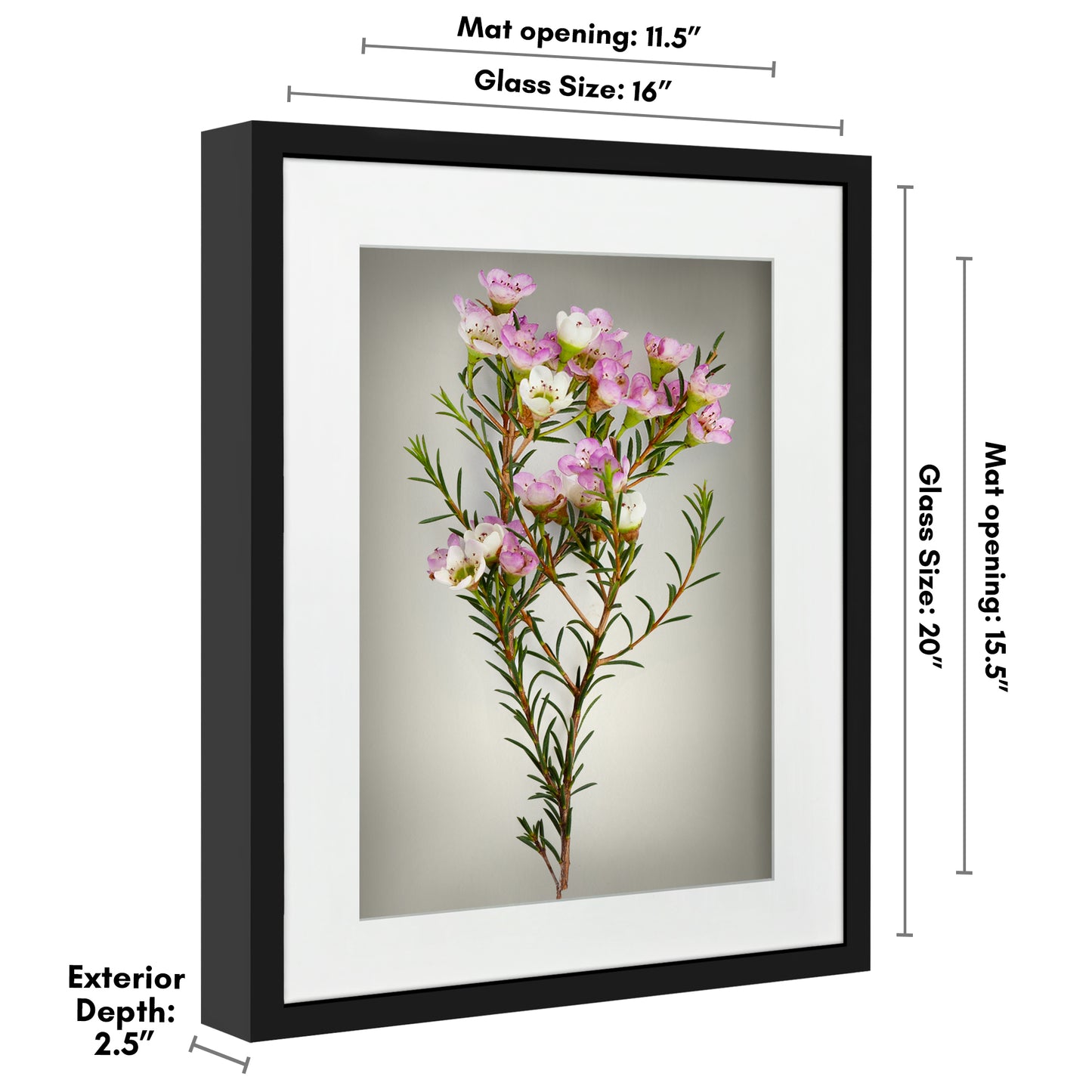 Shadow Box Frame with Mat and Soft Linen Back - Small Shadow Box Frame with Engineered Wood