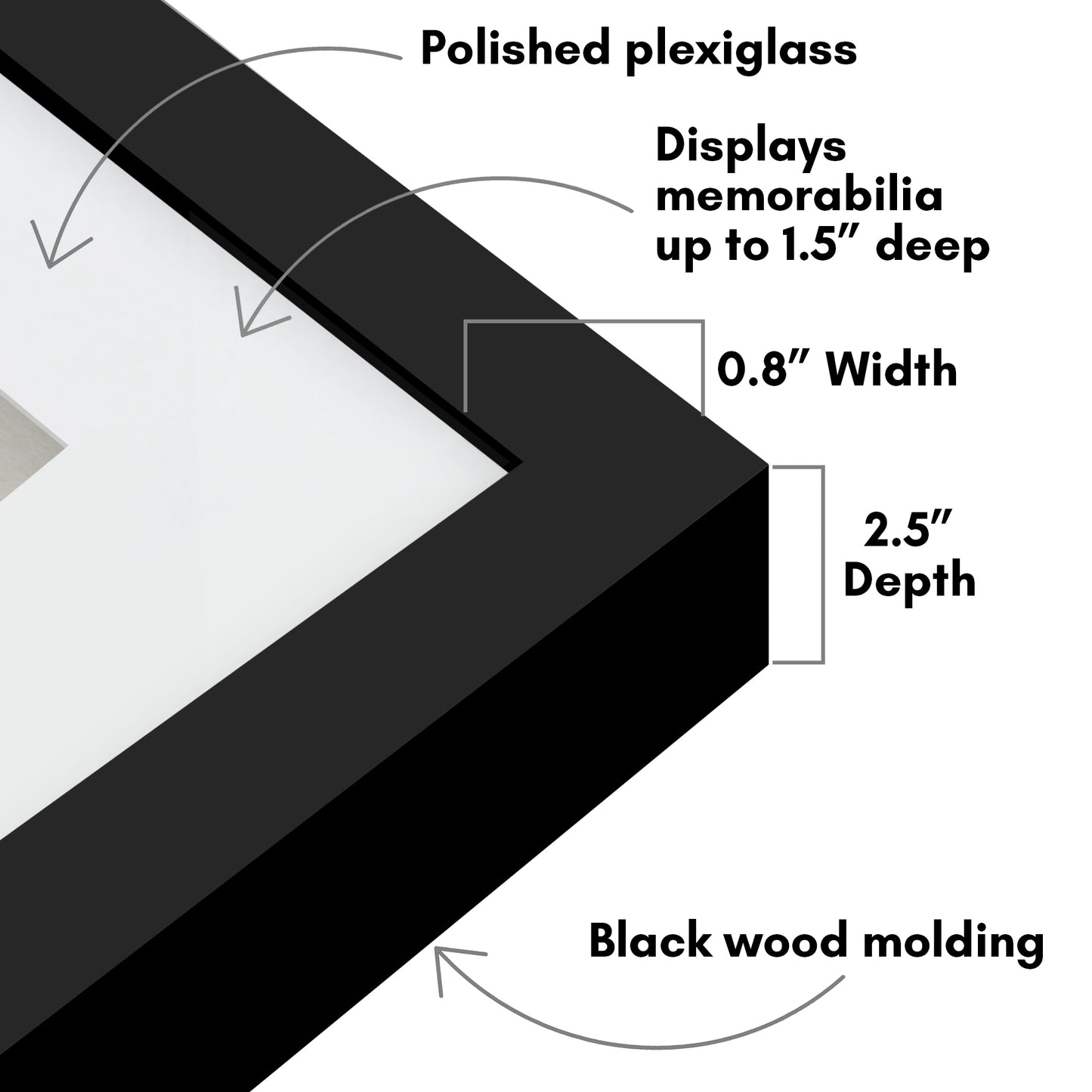 Shadow Box Frame with Mat and Soft Linen Back - Small Shadow Box Frame with Engineered Wood